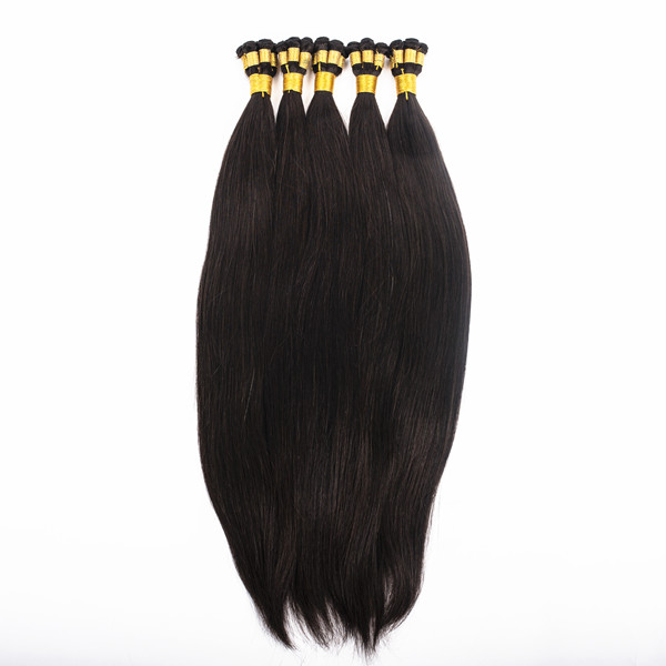 Russian hair double drawn hand tied hair weft  zj0031